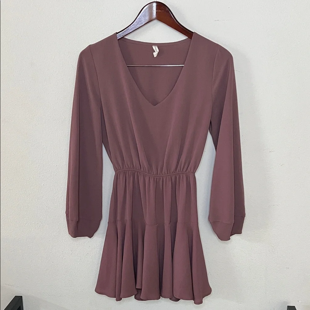 Tyche Purple Dress Fit and Flare Long-sleeve Womens Size Small Casual Fall - Picture 1 of 12